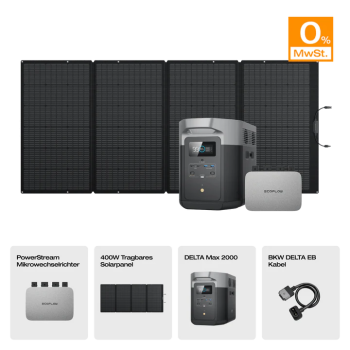 ECOFLOW 2 x 400W Rigid Solar Panel + Delta Max (2000) + Micro Inverter 800W