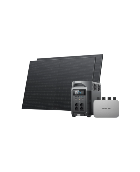 ECOFLOW 2 x 400W Rigid Solar Panel + Delta Pro + Micro Inverter 600W