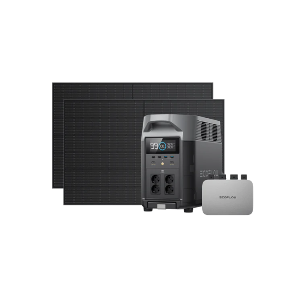 ECOFLOW 2 x 400W Rigid Solar Panel + Delta Max (2000) + Micro Inverter 600W